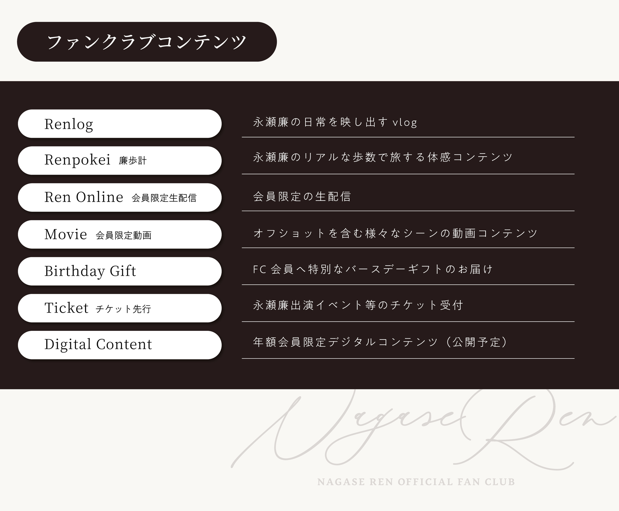 Nagase Ren Official Fan Club オープン | NAGASE REN OFFICIAL FAN CLUB